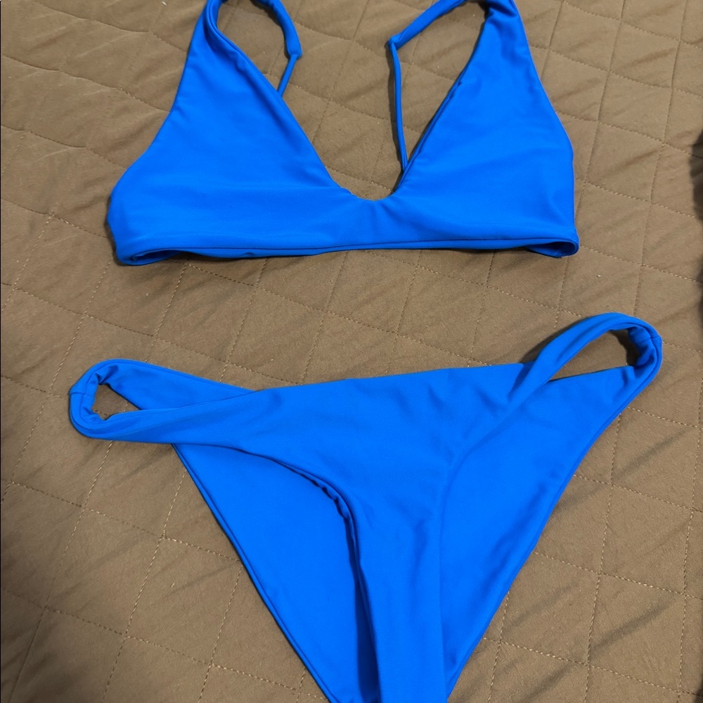 Ark Swimwear Blue Top And Bottom Small Like New